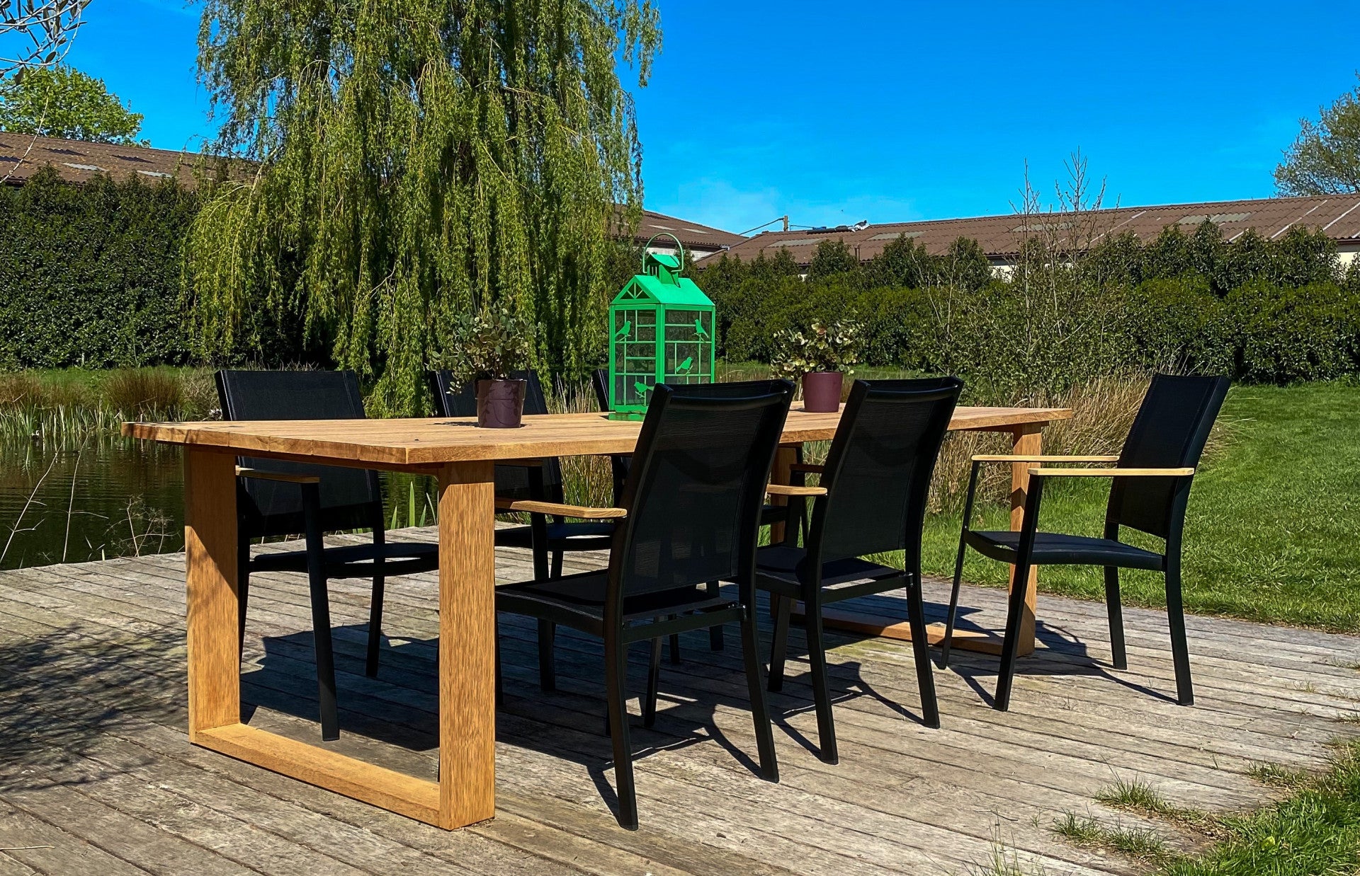 Tuinset tafel Japi massief teakhout