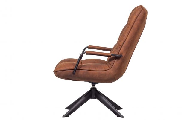 Draaizetel Mitchel met armleuning - cognac
