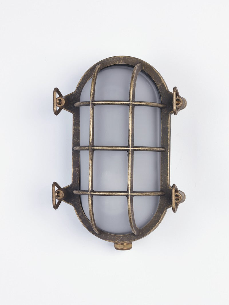 outdoor muurlamp Bil0057 ovaal antiek brass