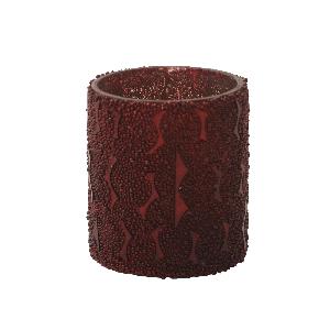 Theelicht Christmas beads red Glass