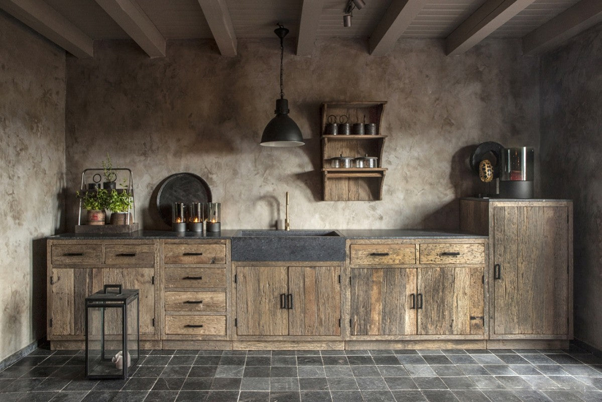 1-deurs kast t.b.v. koelkast - landelijke keuken - element incl. blad (nr.04)