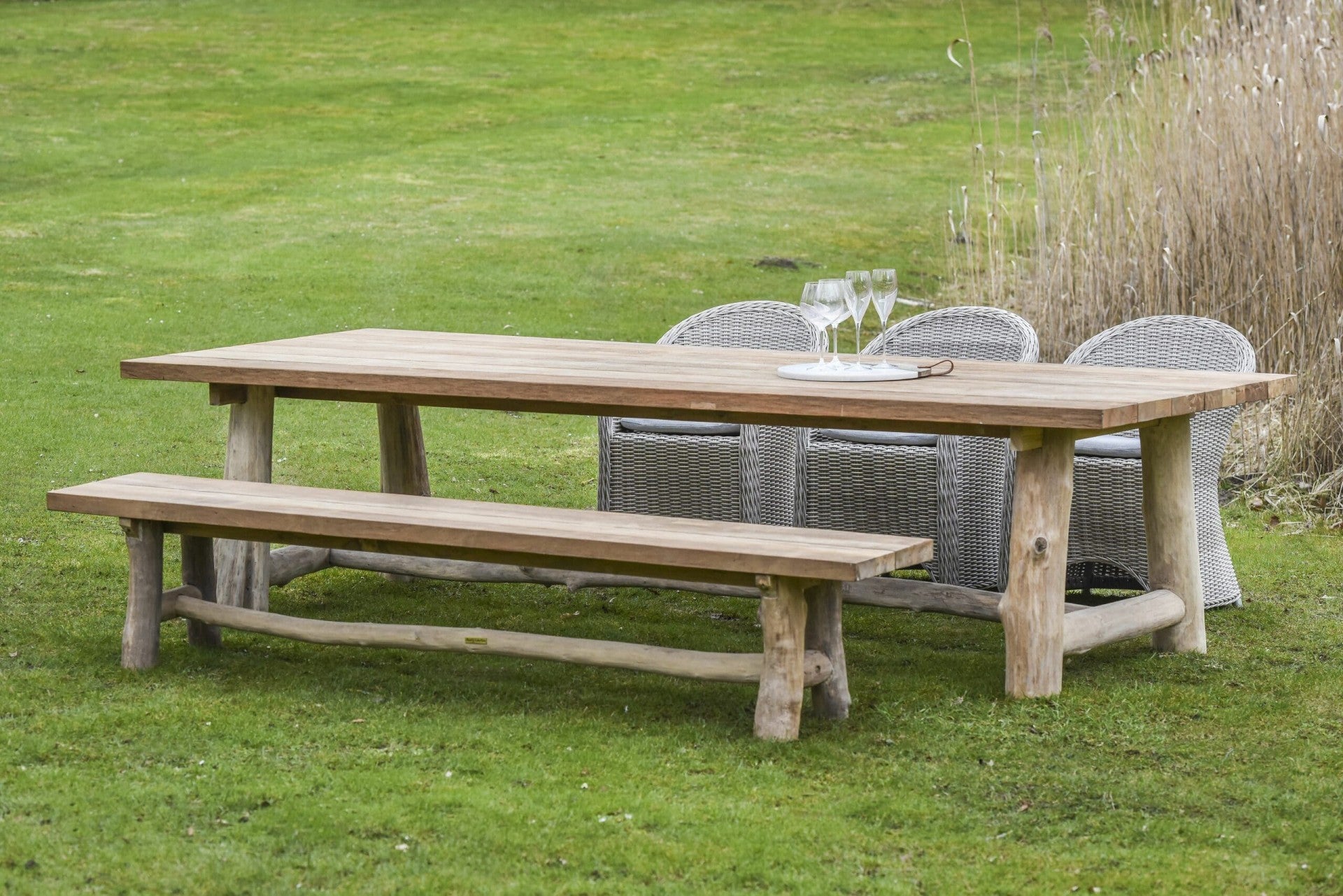 tuinset met tafel dahan en armstoel wicker