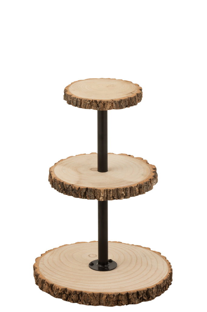 Taartplateau 3 niveaus Paulownia hout - J-LINE