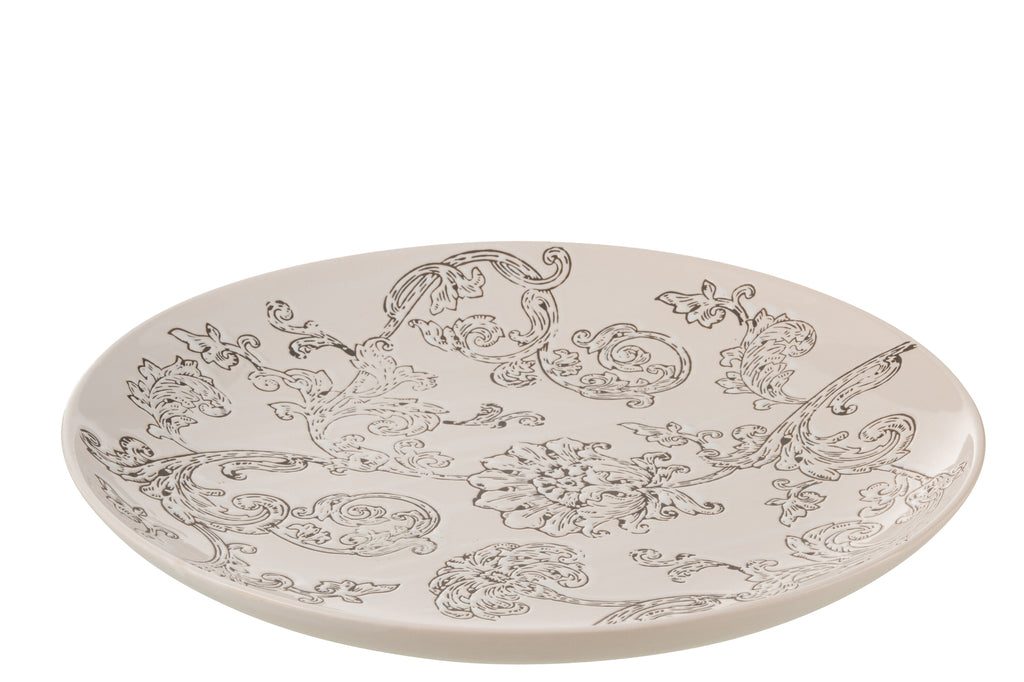 Decoratieve schaal Zen porselein Wit/Zwart - J-LINE