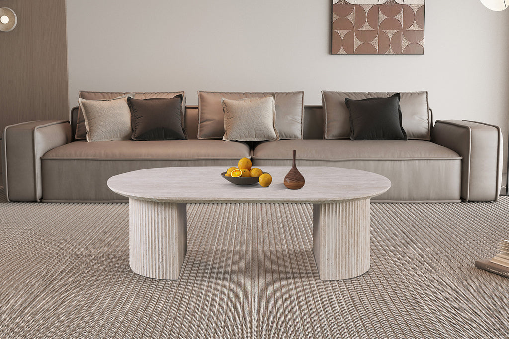Salontafel 'Lagos' 120 cm Ovaal Decor Travertin Beige - RS
