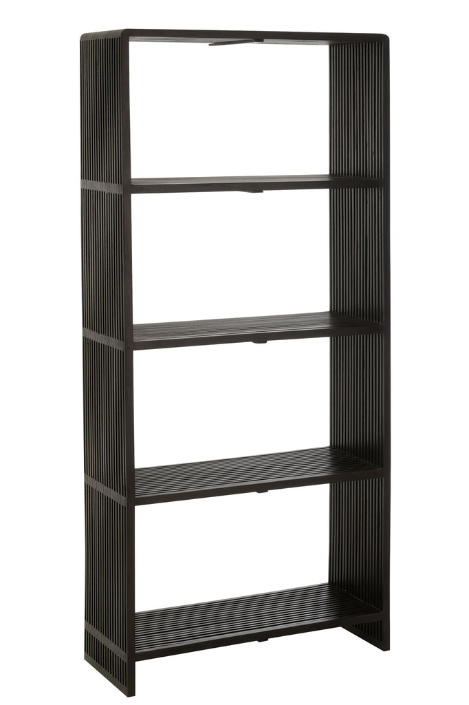 Boekenrek 4 planken gerecycleerde teak Zwart - J-LINE