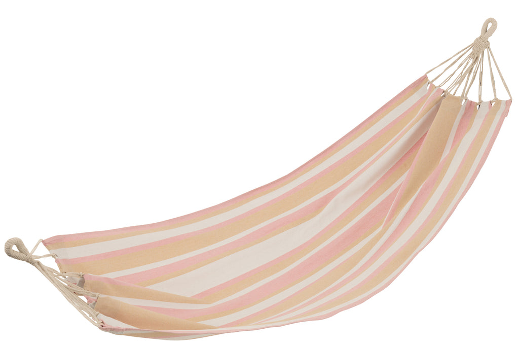 Hangmat Strepen wit/beige/roze - J-LINE