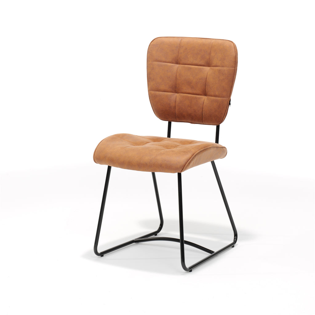 Stoel Bailey zwart - Stof Soft Cognac - RVD