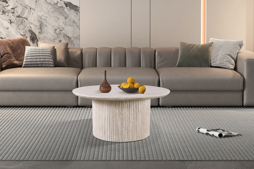 Salontafel 'Lagos' 80 cm Rond Decor Travertin Beige - RS