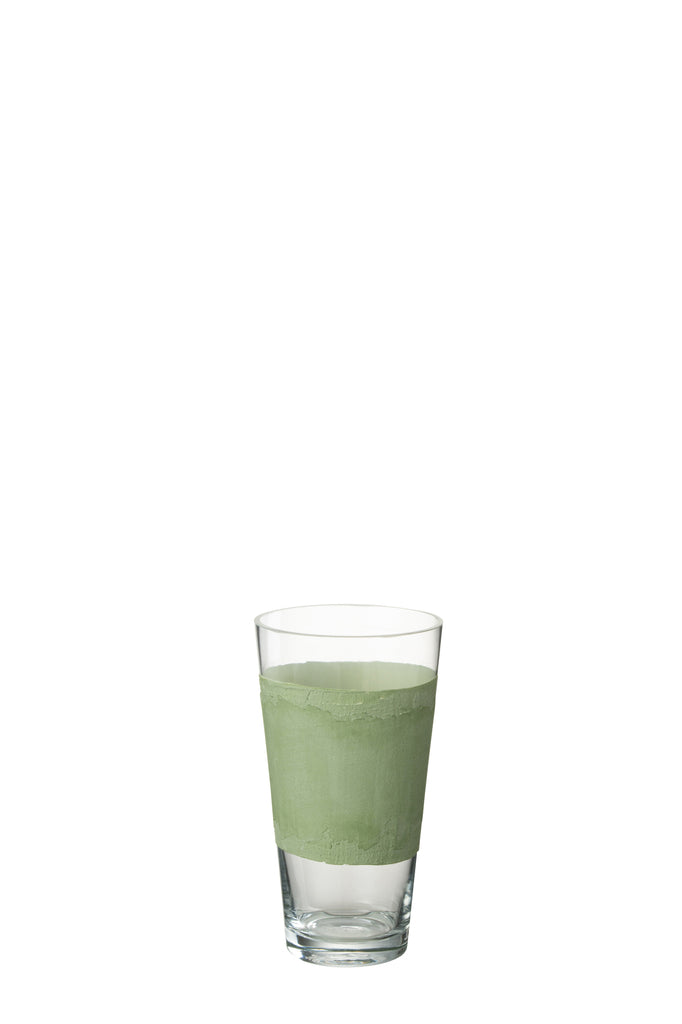 Vase Delph en verre transparent/vert XS - J-LINE