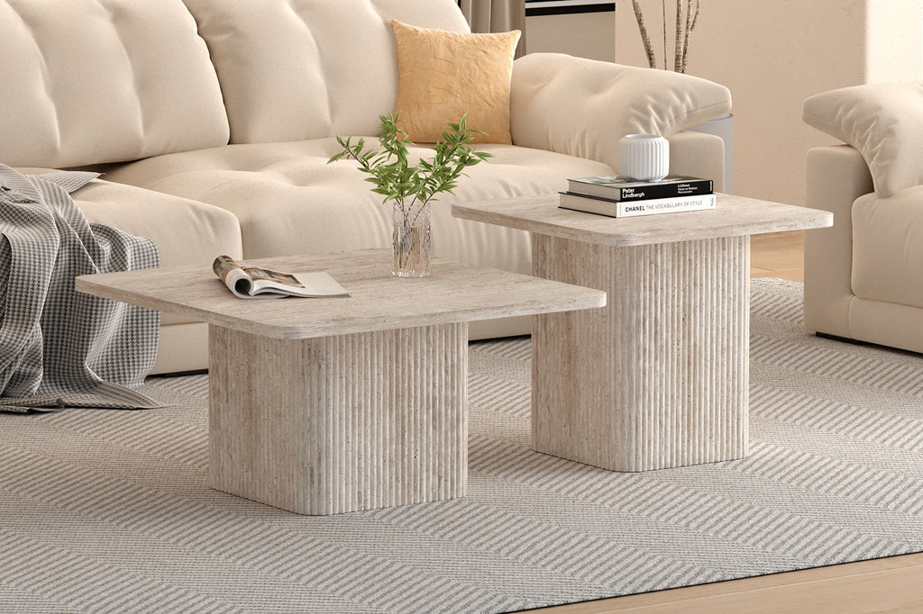 salontafels 'Bobby' travertijn beige S/2- RS