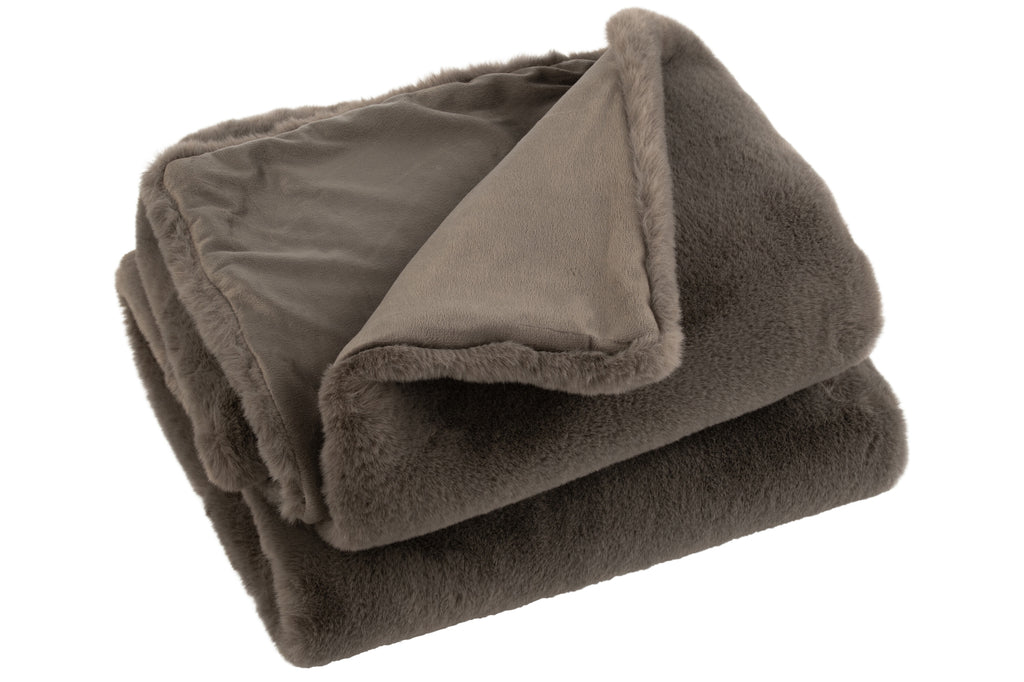 Geruite plaid polyester donkergrijs - J-LINE