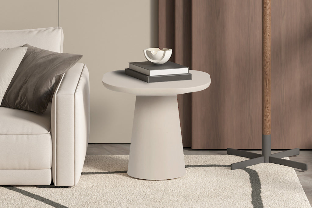 Salontafel 'Tavira' 55 cm Ovaal Cement Beige - RS