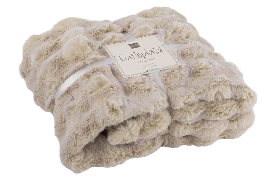 Geruite plaid polyester ivoor - J-LINE