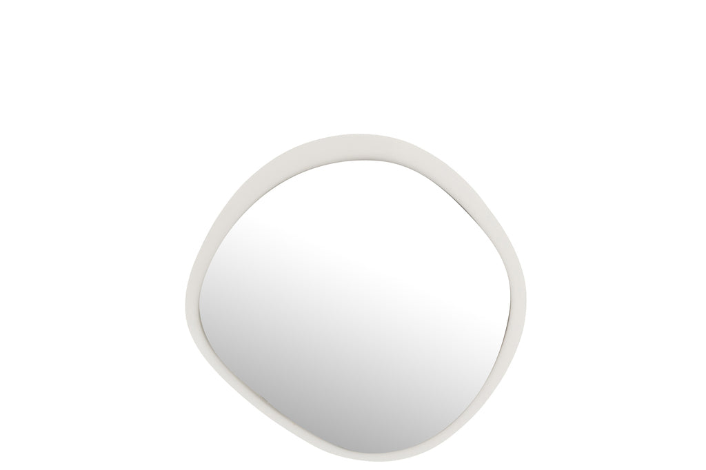 Wandspiegel rond metaal/glas wit S - J-LINE