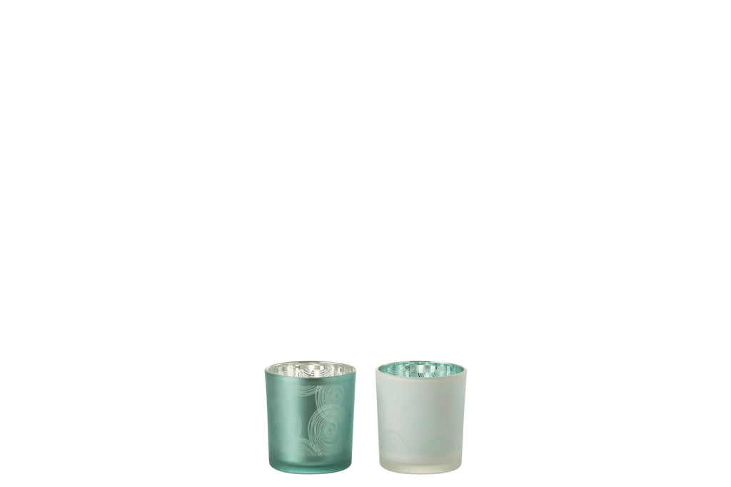 Theelichthouder Spiralen Glas Mix S/2 - J-LINE