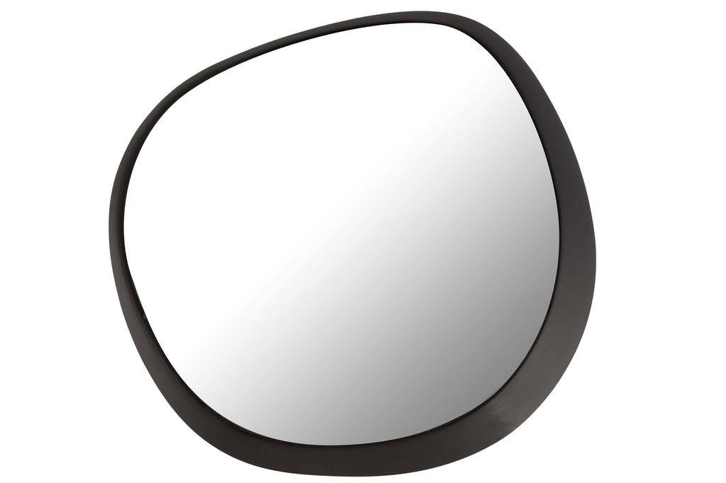 Wandspiegel rond metaal/glas zwart L - J-LINE