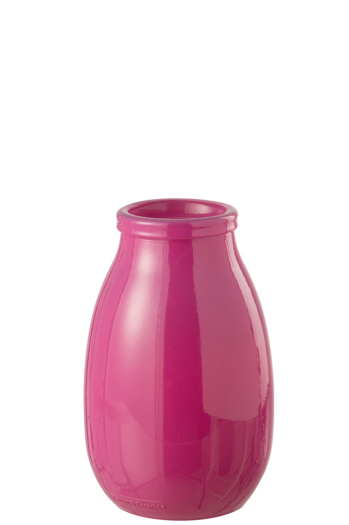 Vase en verre orange rose L - J-LINE