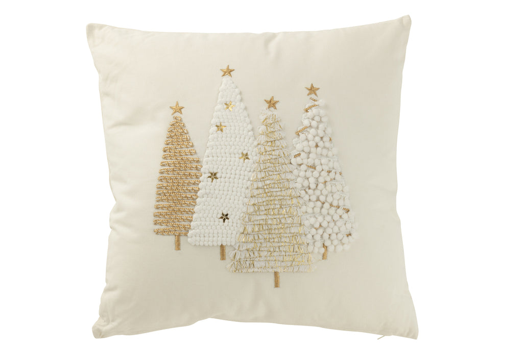 Kussen Kerstbomen reliëf katoen - J-LINE