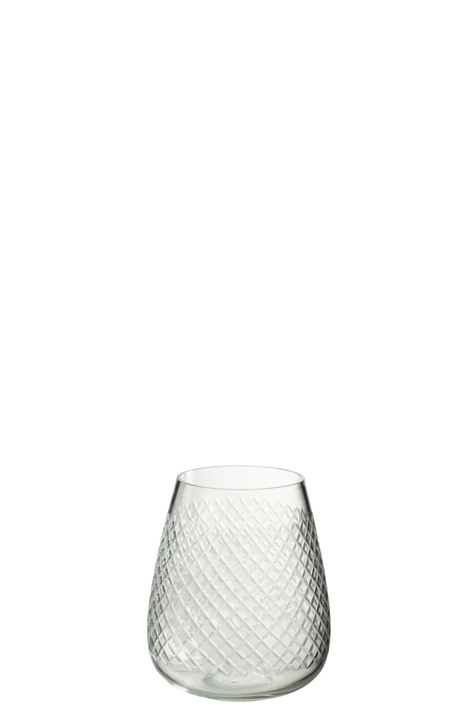 Vaas Geruit Glas Transparant S - J-LINE