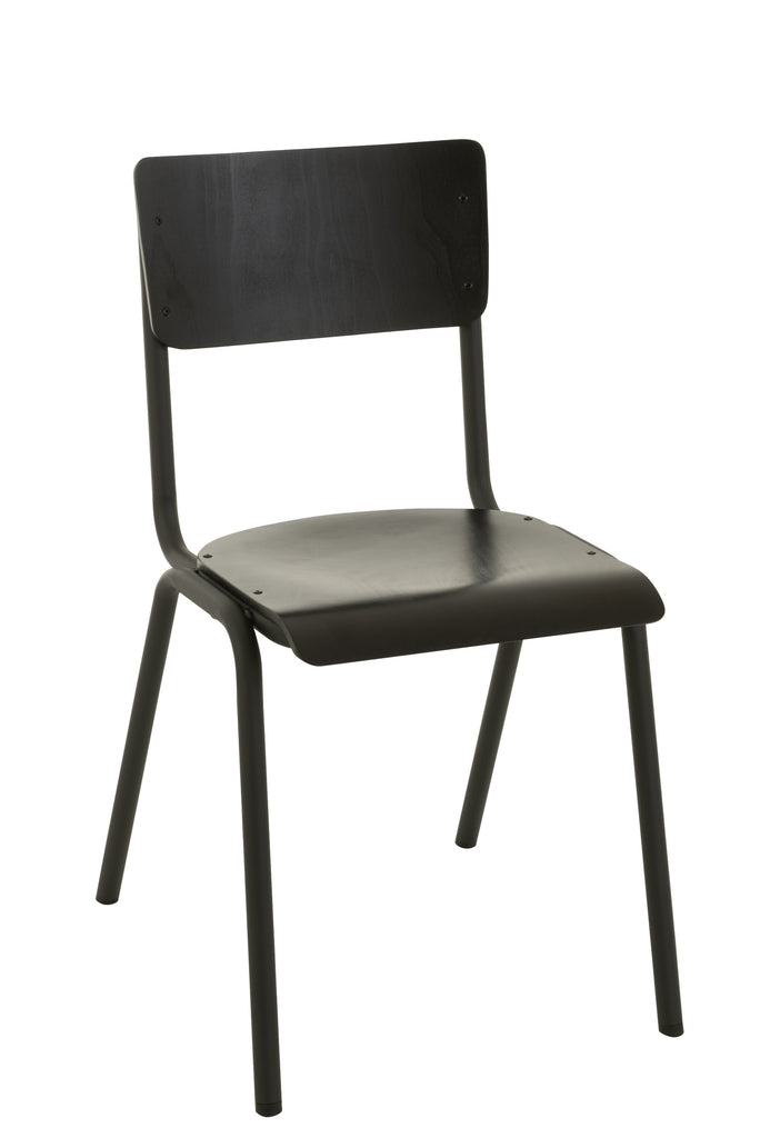 Stoel Hout/Metaal Zwart - J-LINE