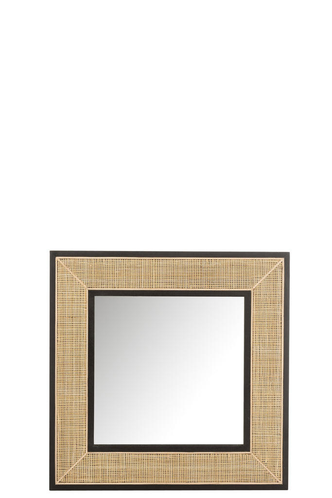 Spiegel Molly Exotisch Hout / Zwart Rotan S - J-LINE