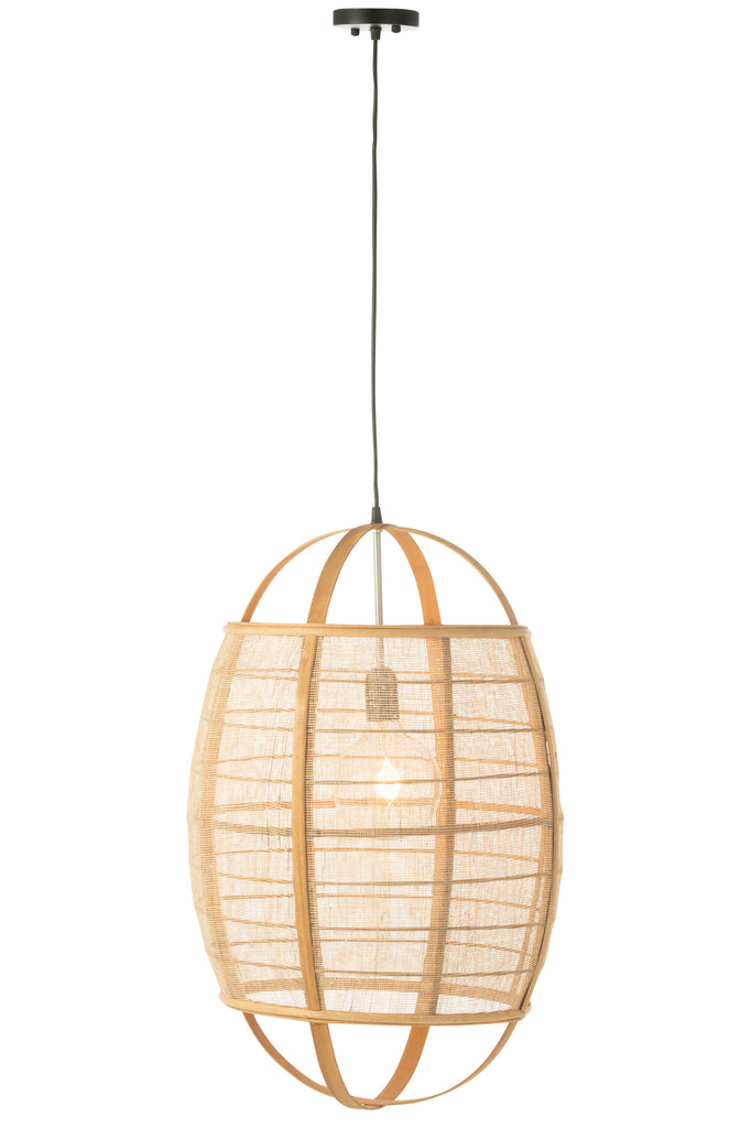 Hanglamp Ion Linnen/Bamboe Natuurlijk L - J-LINE