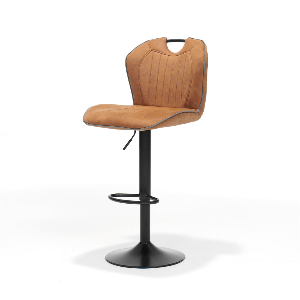 Barkruk Cordoba zwart - Stof Soft Cognac - RVD