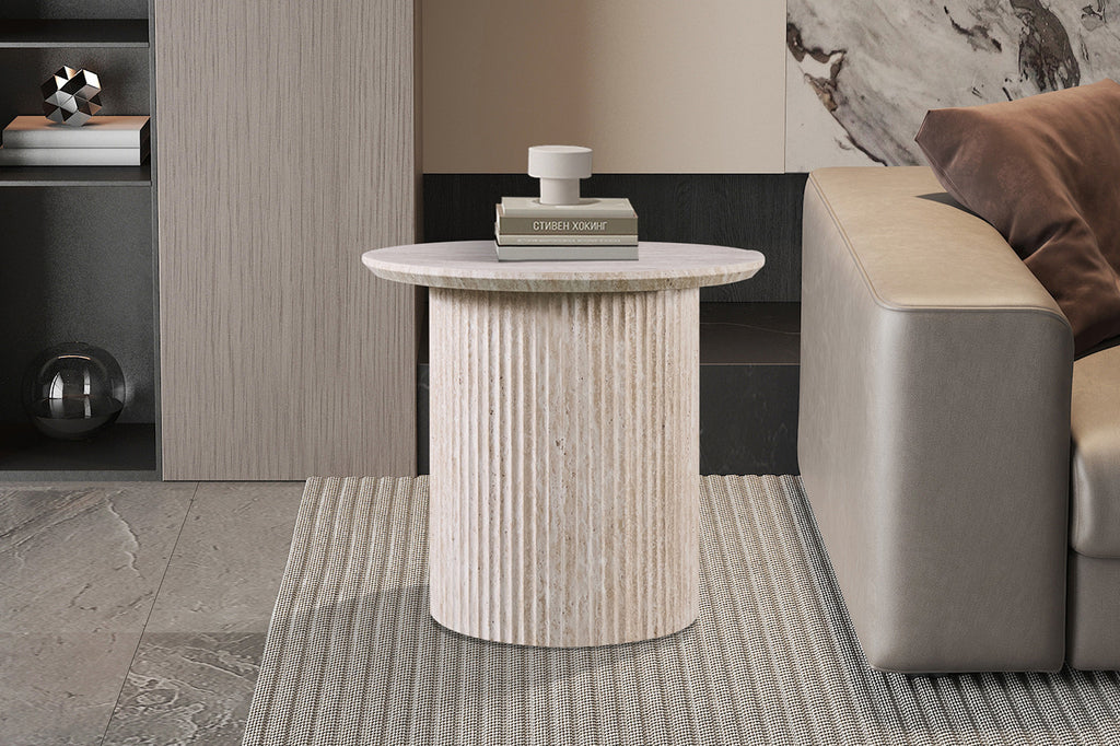 Salontafel 'Lagos' 50 cm Rond Decor Travertin Beige - RS