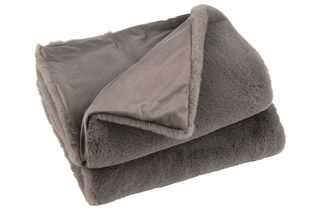 Geruite plaid polyester taupe - J-LINE