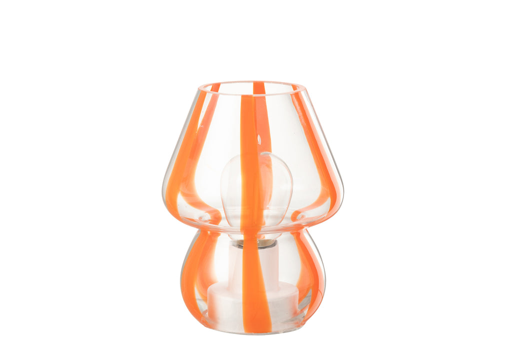 Lampe de table Rayures Verre Transparent/Orange S - J-LINE