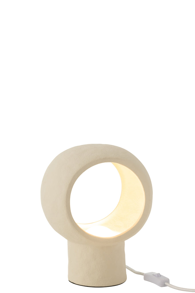 Lampe de table Circle Glass Ball Beige - J-LINE
