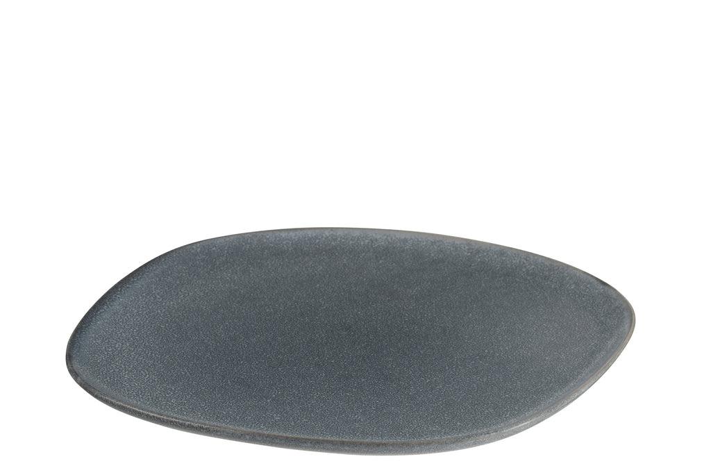Assiette Louise Keramek Grise Grande - J-LINE