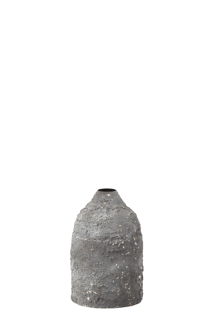 Vase Effy en métal brut gris - J-LINE