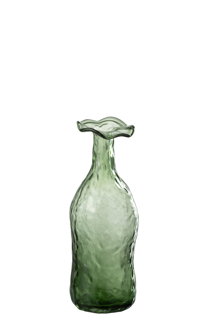 Vase fleuri en verre vert S - J-LINE