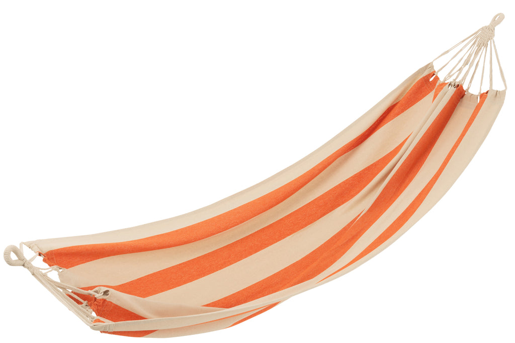 Hangmat brede strepen oranje/beige - J-LINE