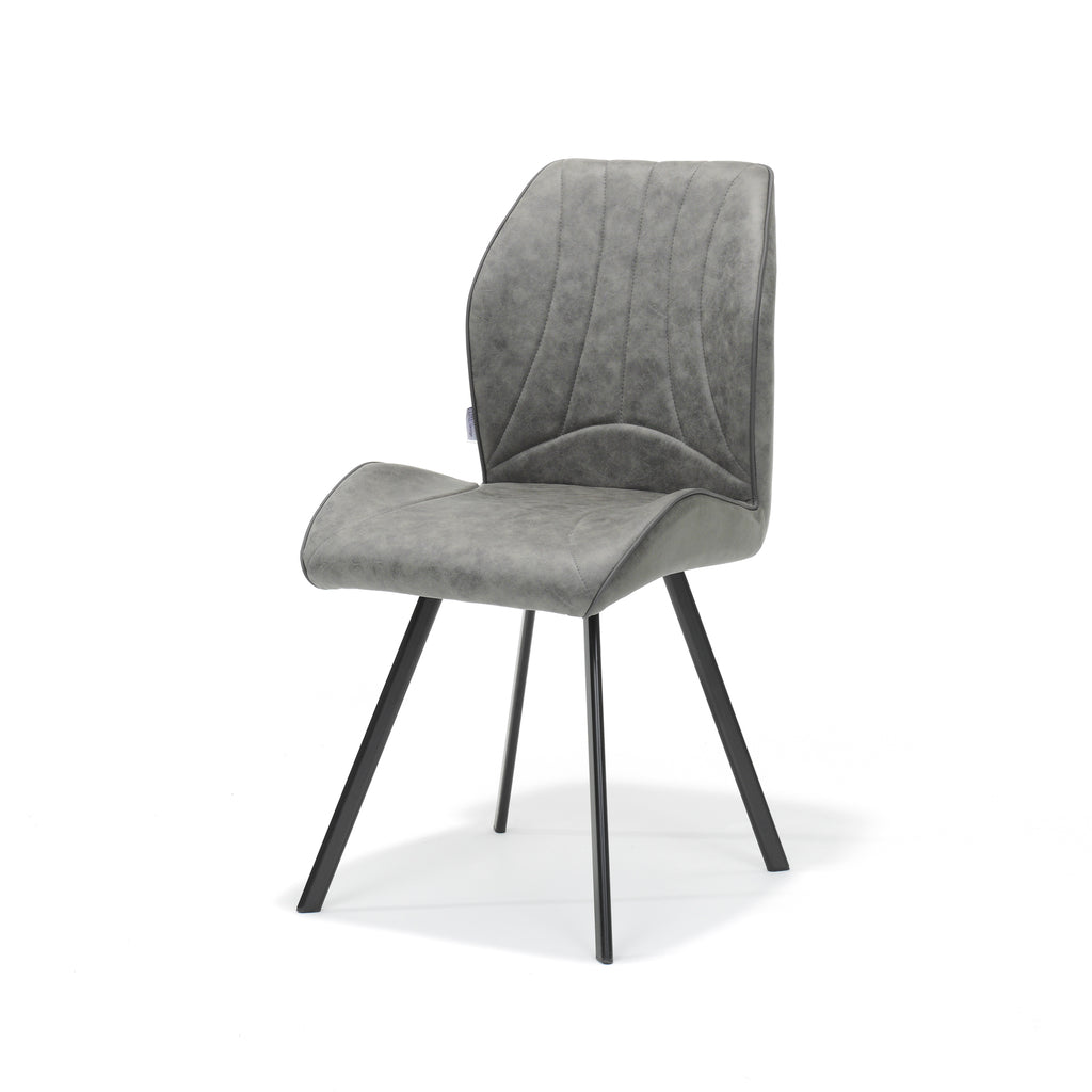 Chaise Gana en tissu noir et acier doux - RVD