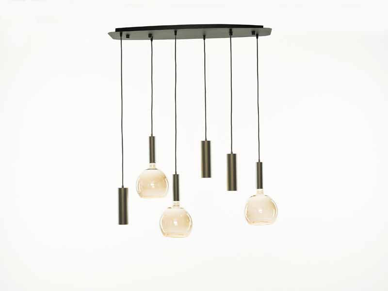 Hanglamp Nero Bronzo S6 met lampen - MD