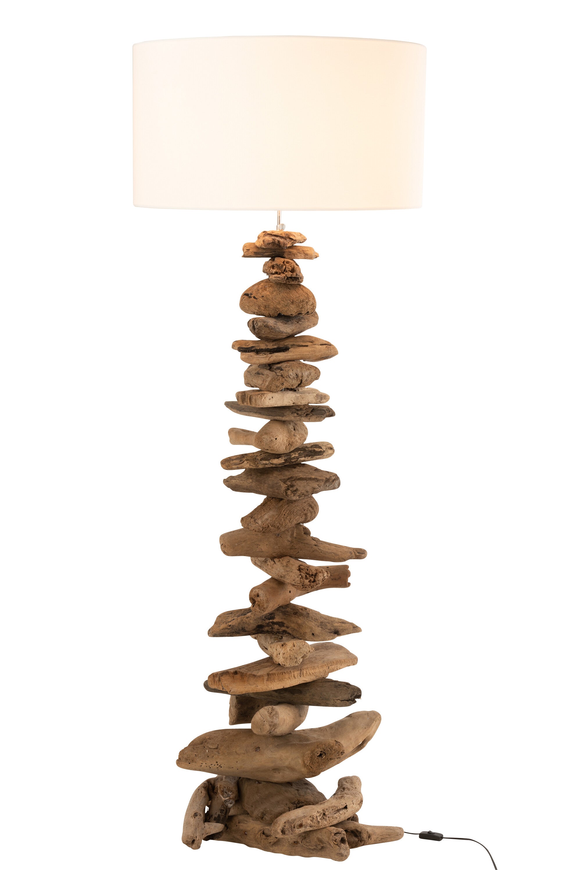 Vloerlamp+Kap Driftwood Natuur/Beige L - J-LINE