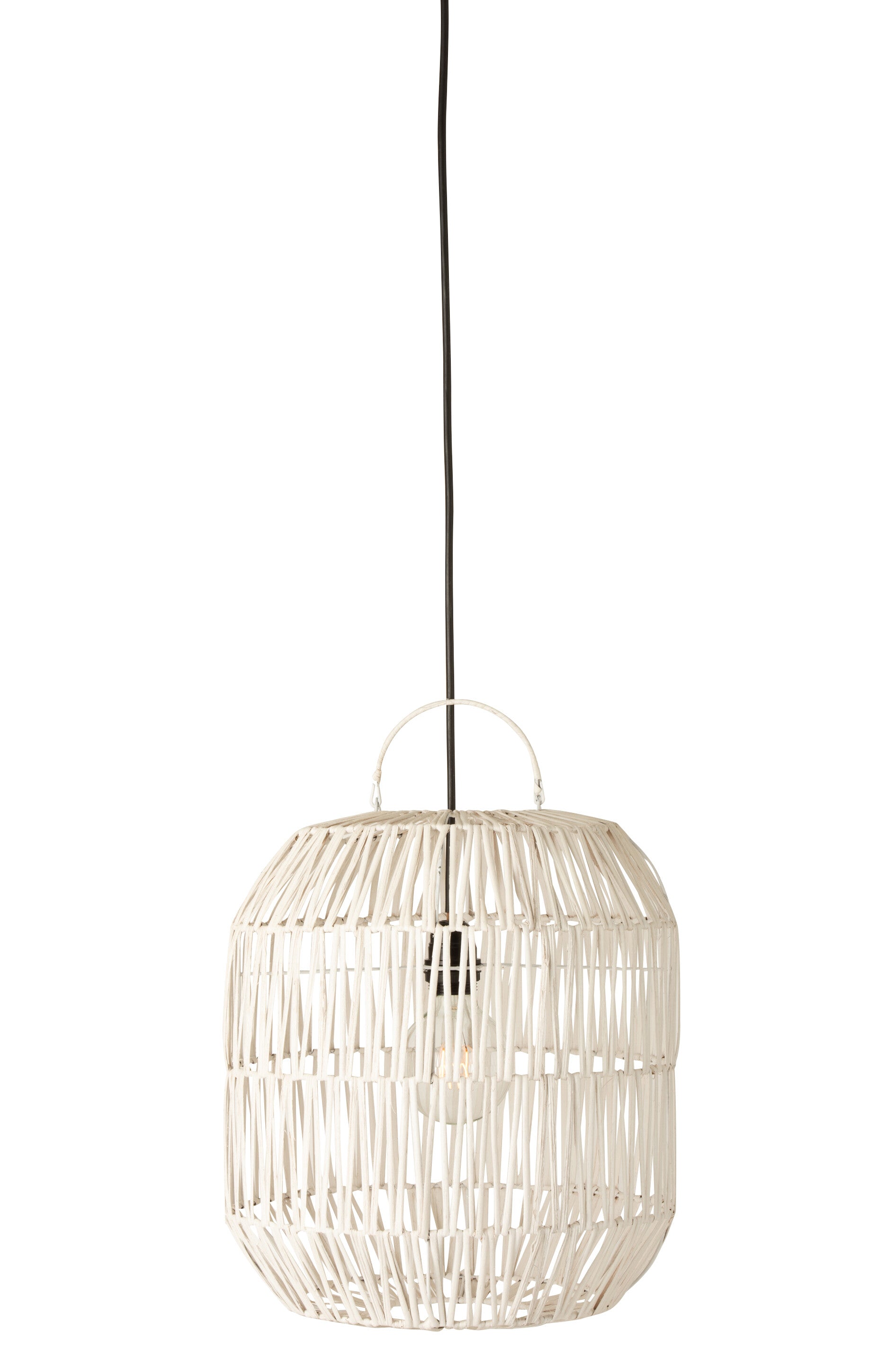 Lampenkap cilinder Rotan Wit - J-LINE