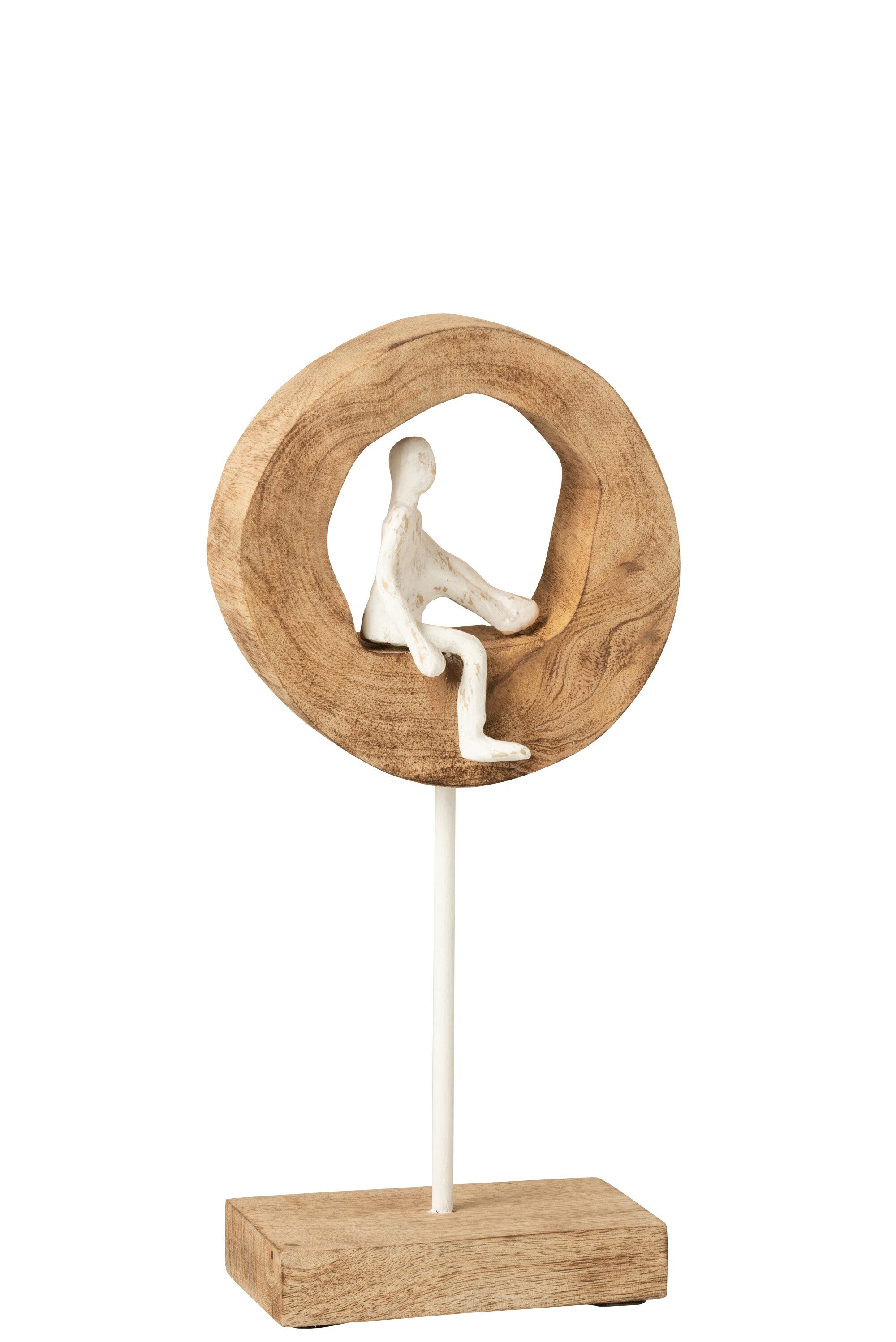Figuur Denker Ring Mango Hout/Aluminium - J-LINE