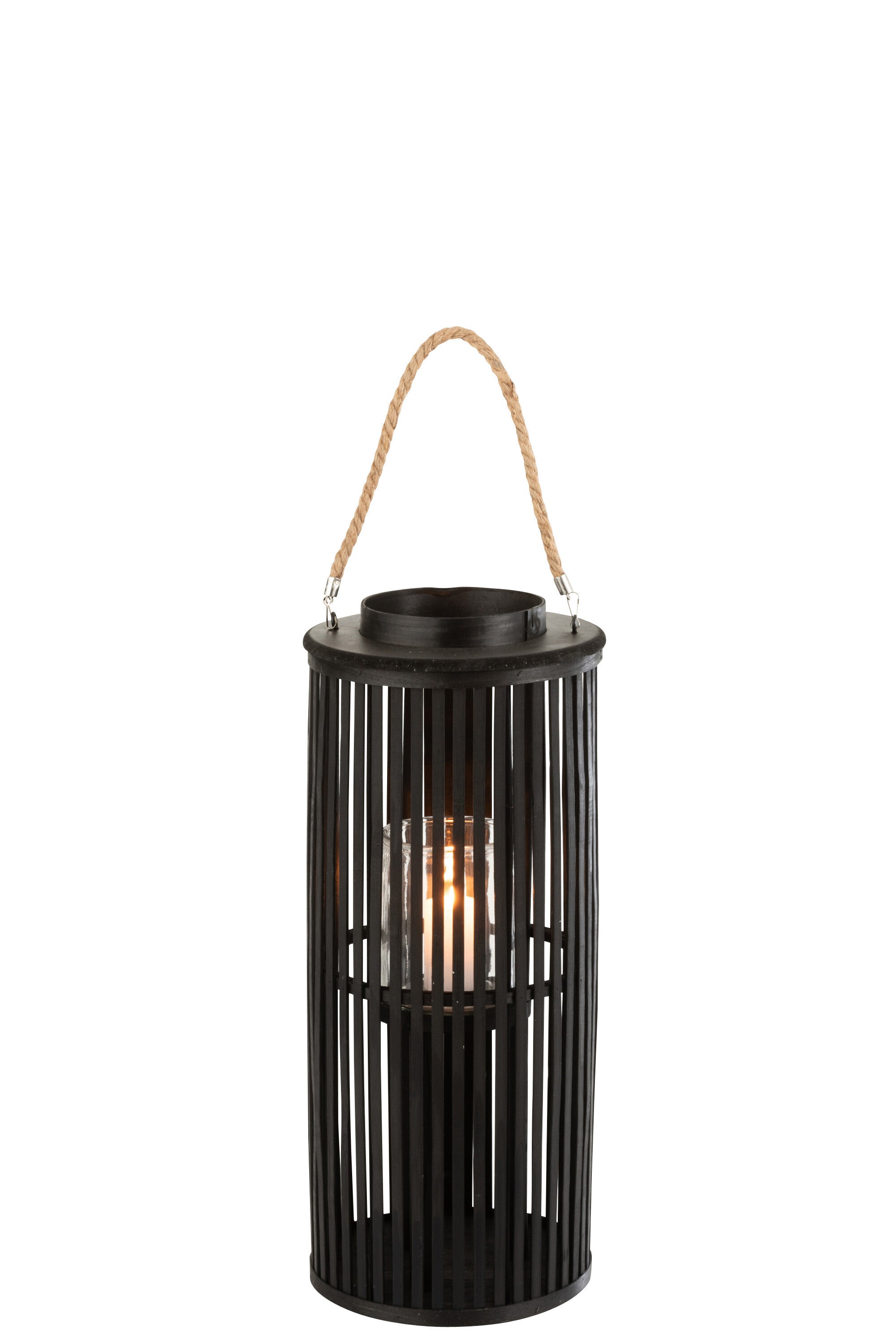 Lantaarn buis Bamboe Zwart S - J-LINE