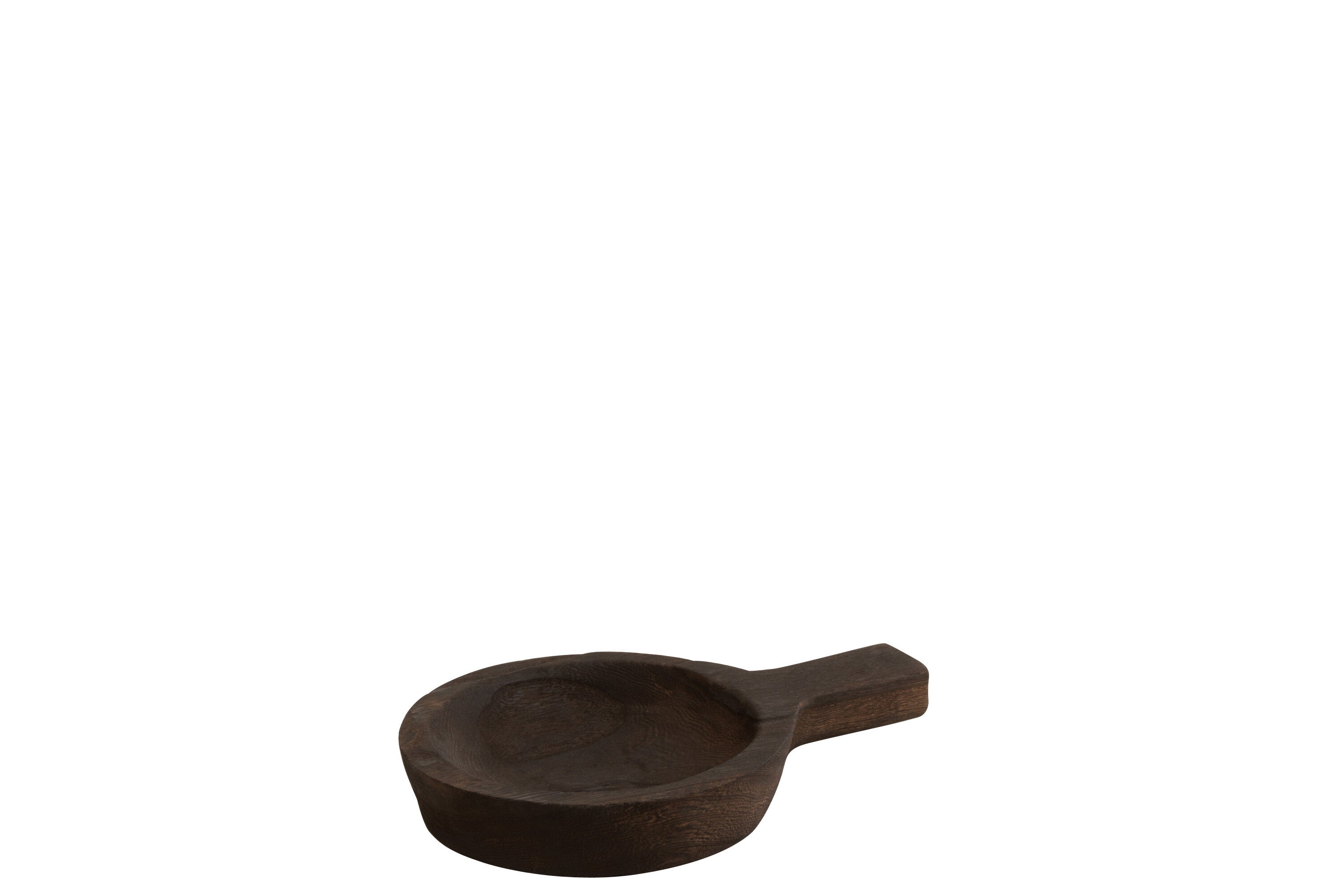 Schaal met handgreep Paulownia Hout Donkerbruin S - J-LINE