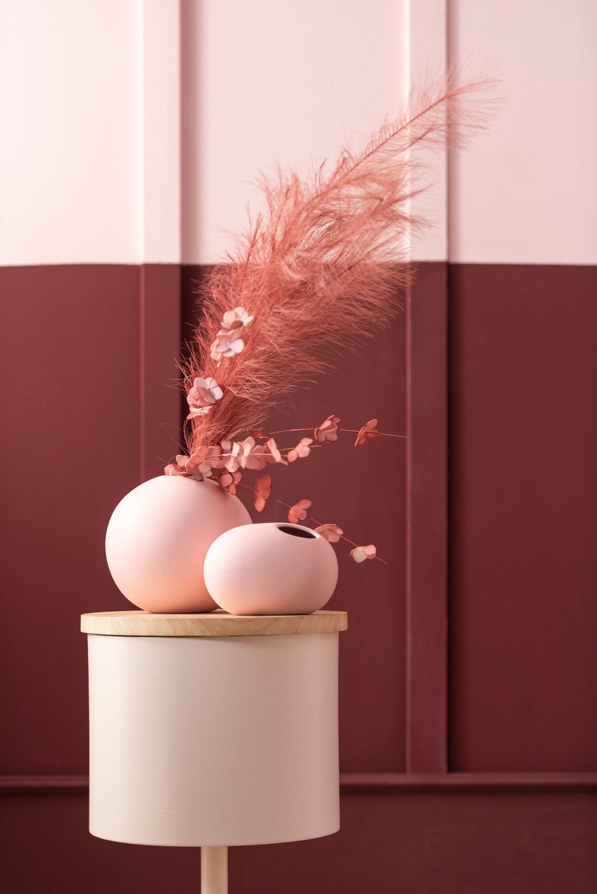 Vase Boule Céramique Rose Pastel M - J-LINE