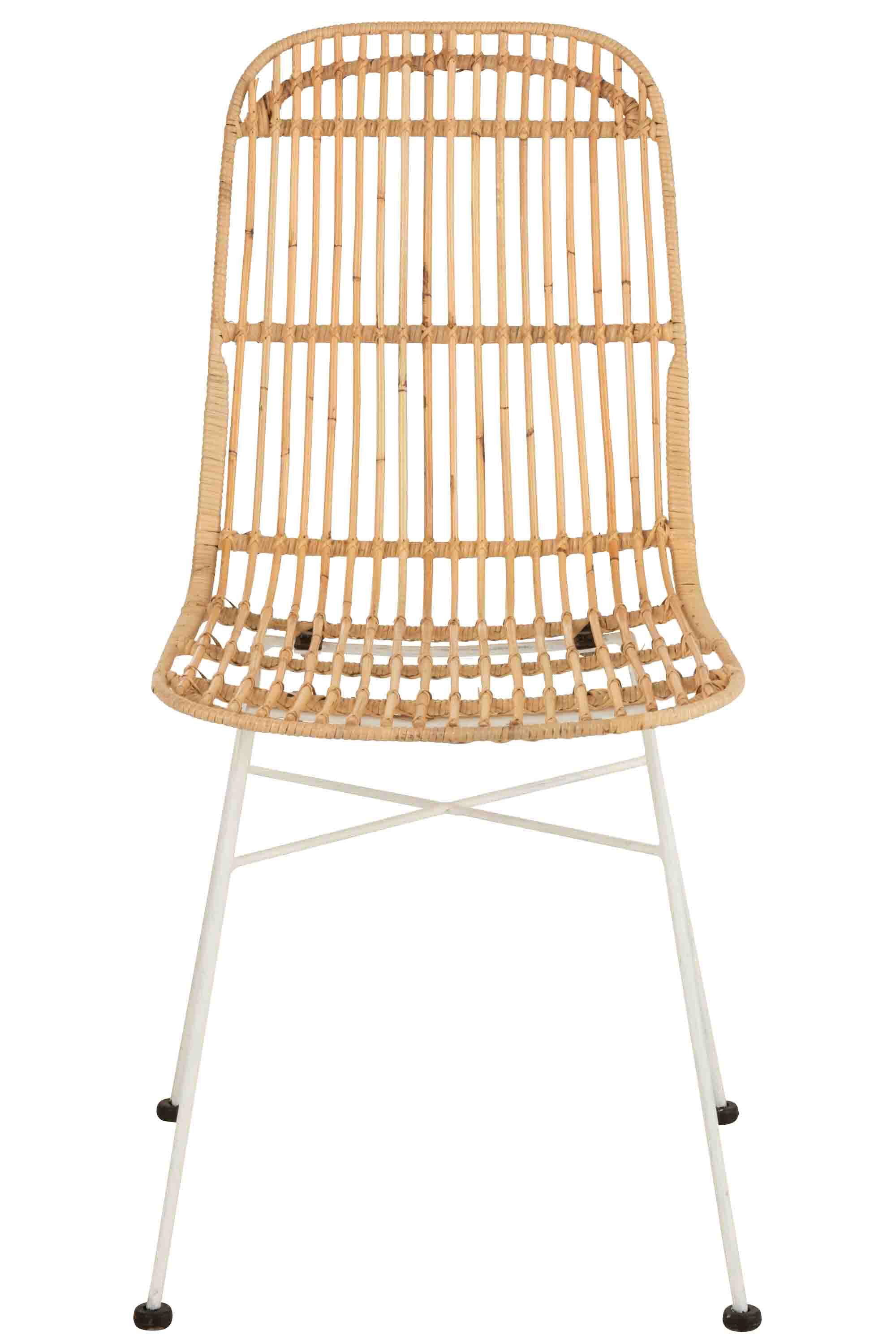 Stoel Ema Rotan/Metaal Natuurlijk/Wit - J-LINE