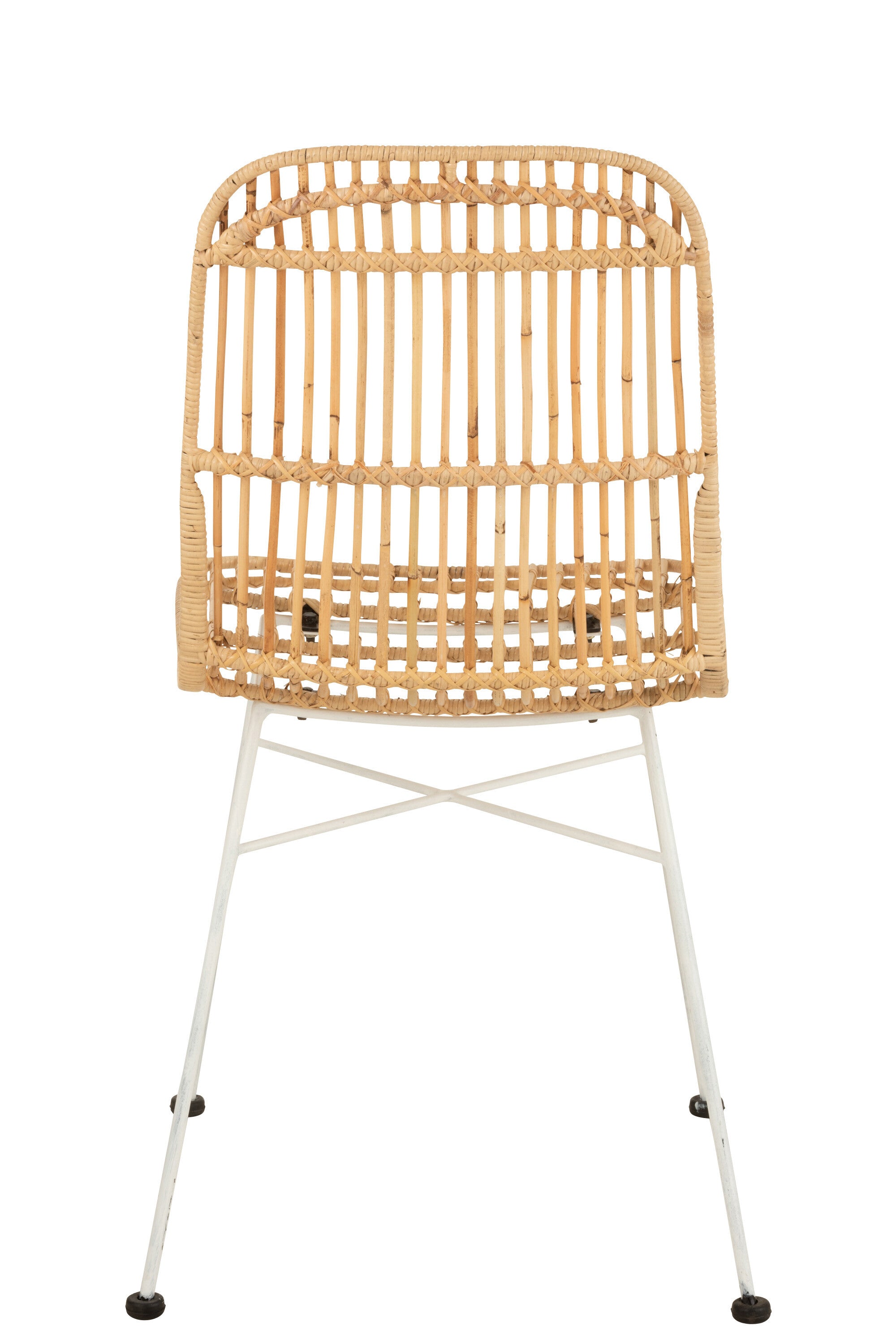 Stoel Ema Rotan/Metaal Natuurlijk/Wit - J-LINE