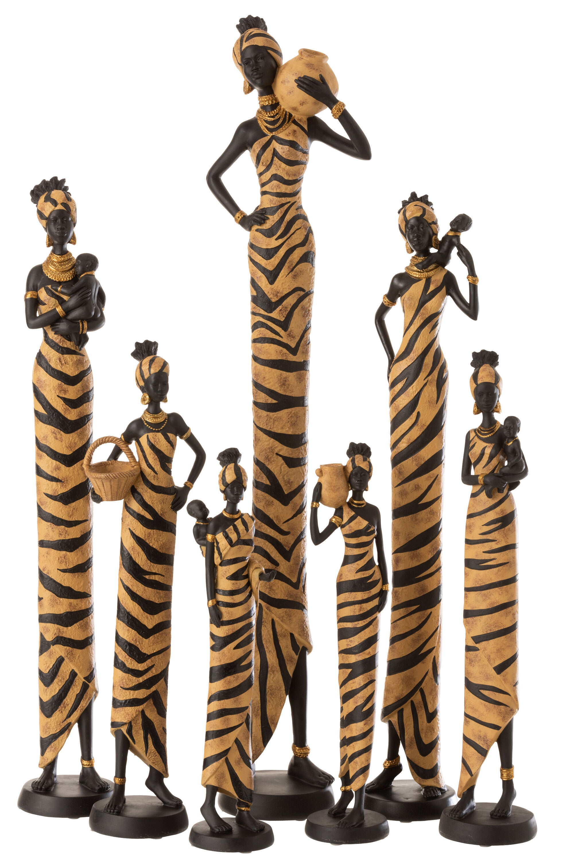 Afrikaanse Vrouw Zebra Poly Zwart/Bruin - J-LINE