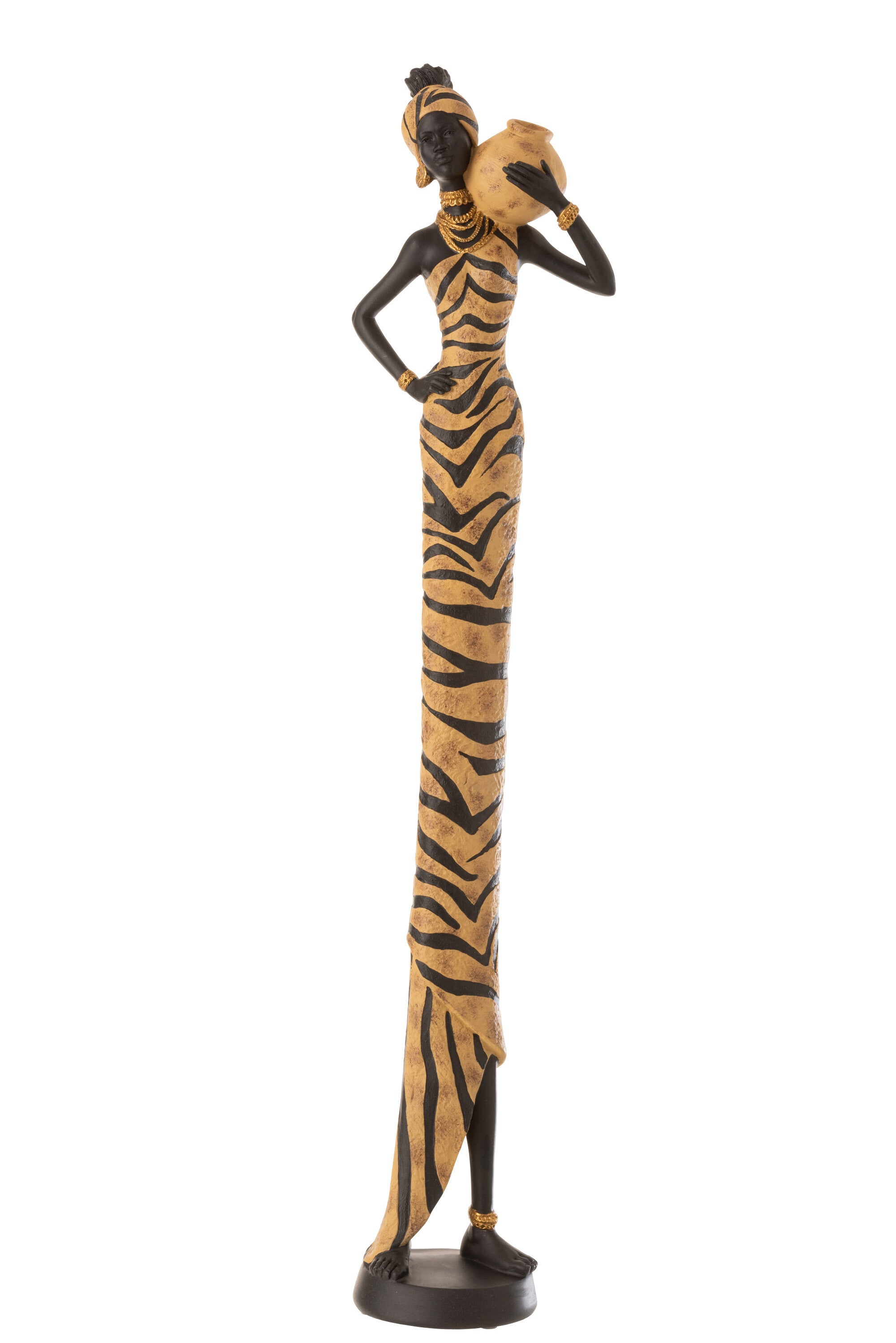 Afrikaanse Vrouw Zebra Poly Zwart/Bruin - J-LINE
