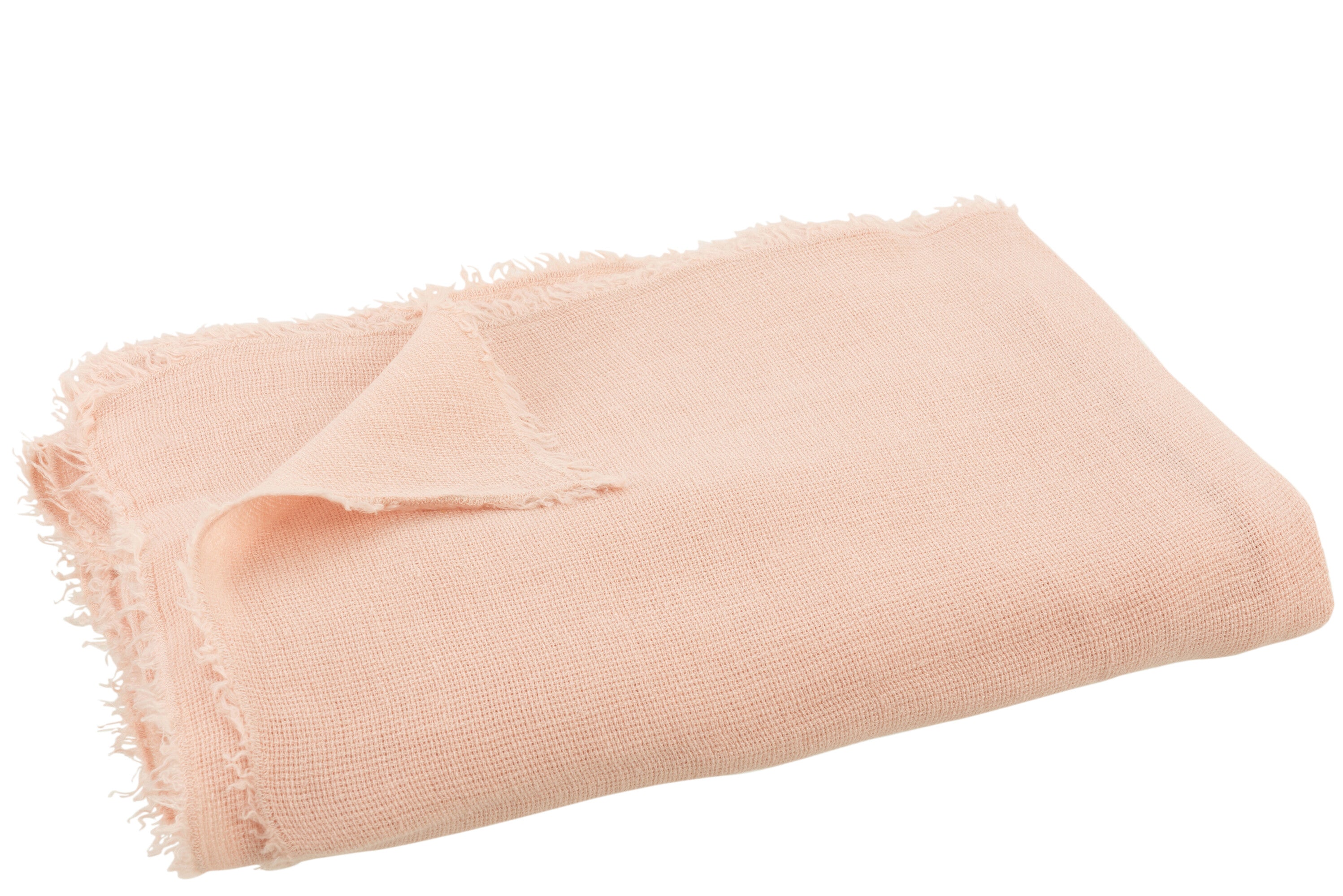 Plaid rose en coton/lin régulier - J-LINE
