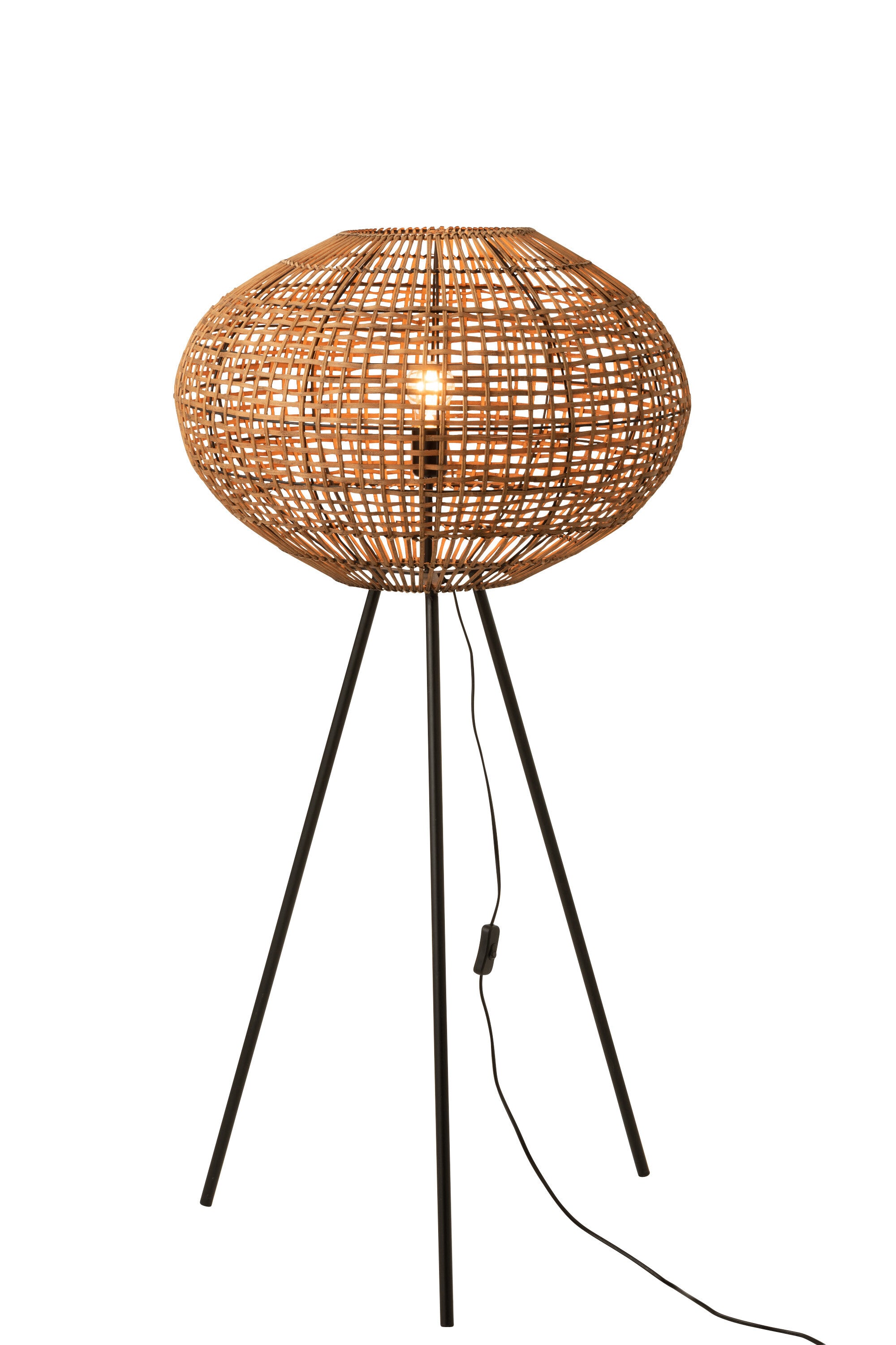 Vloerlamp Driepoot Rotan/Metaal S - J-LINE